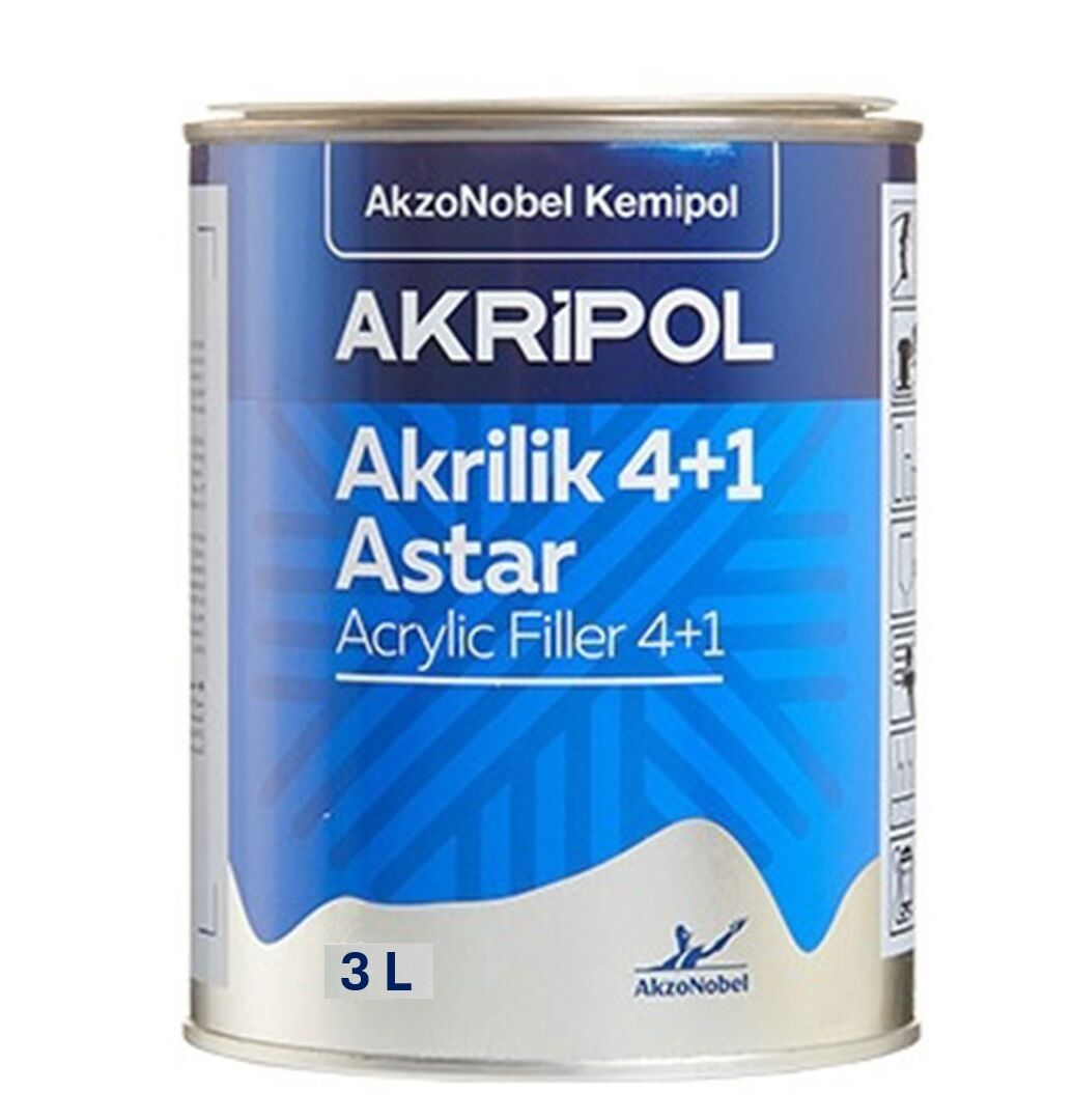 Akripol 4+1 Akrilik Astar Açık Gri 3 Litre
