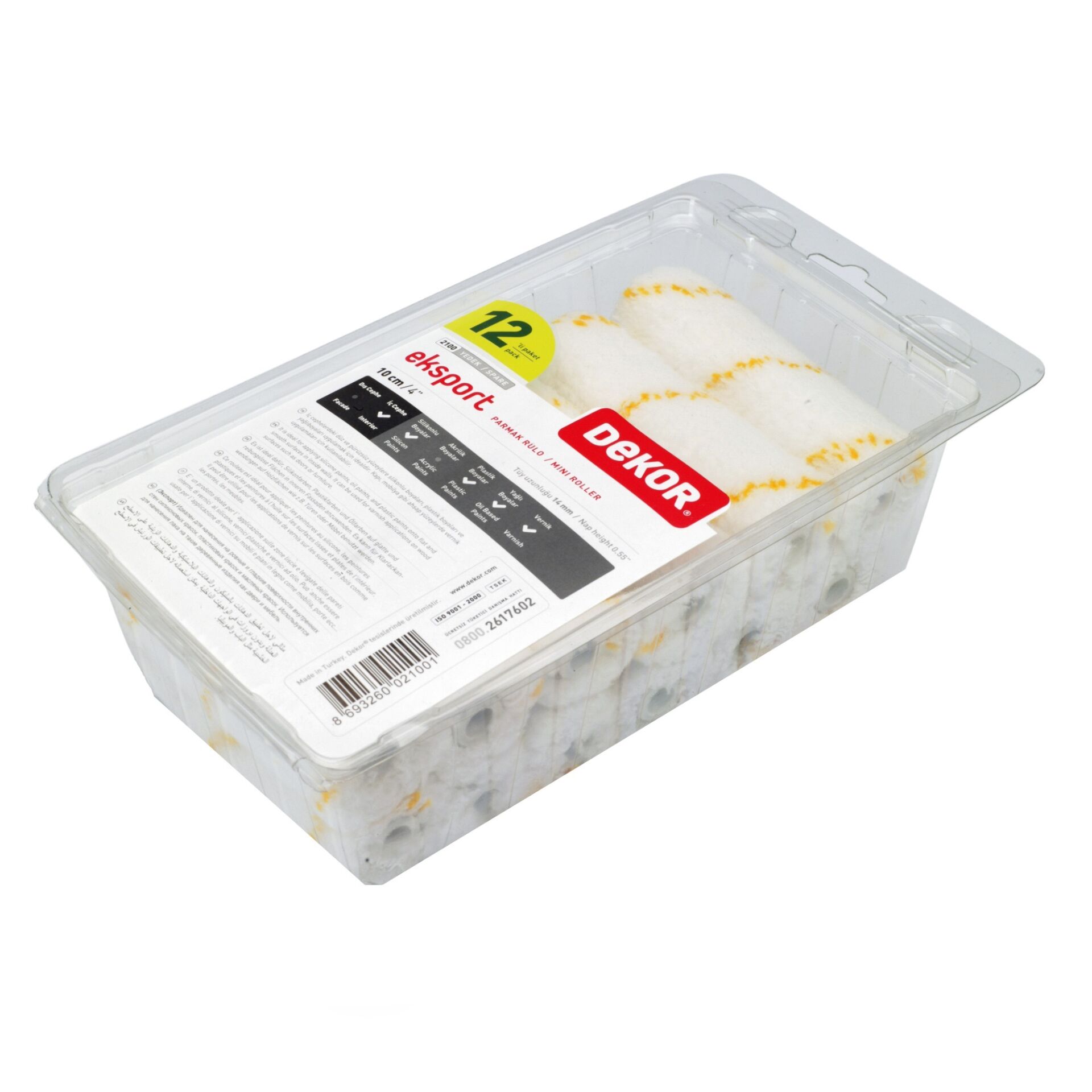 Dekor Eksport Saten Rulo Yedeği 10 Cm 12'li Paket