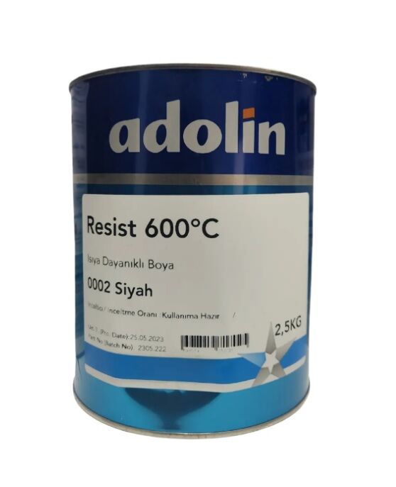 Adolin Resist 600°c Isıya Dayanıklı Boya Siyah 2.5 Kg