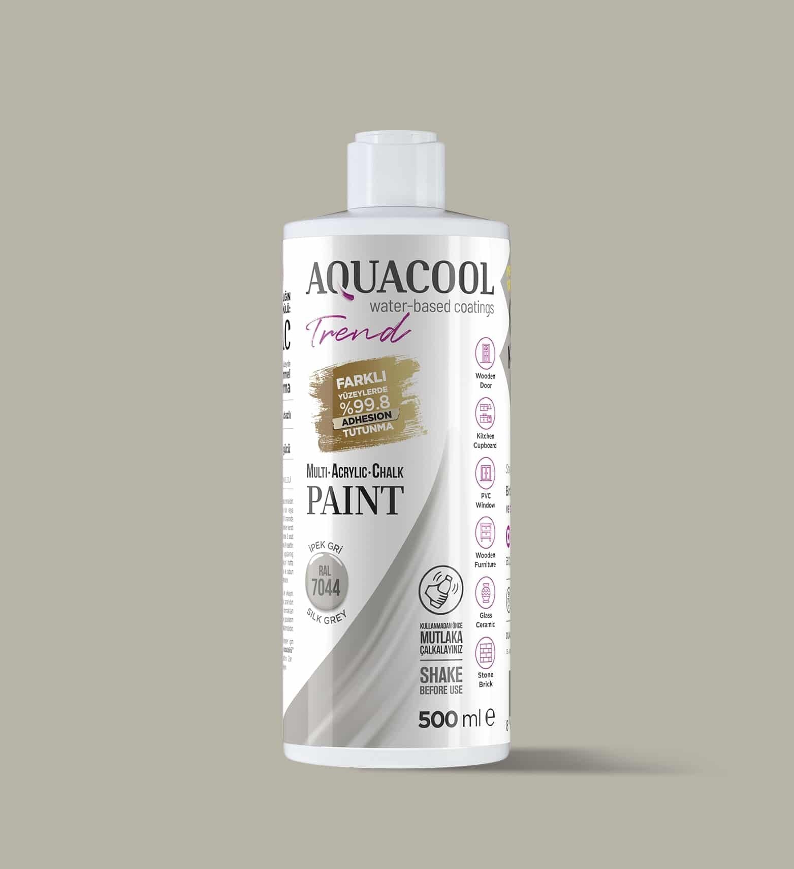 Aquacool Trend Mac Su Bazlı Boya 500ML RAL 7044 İpek Gri