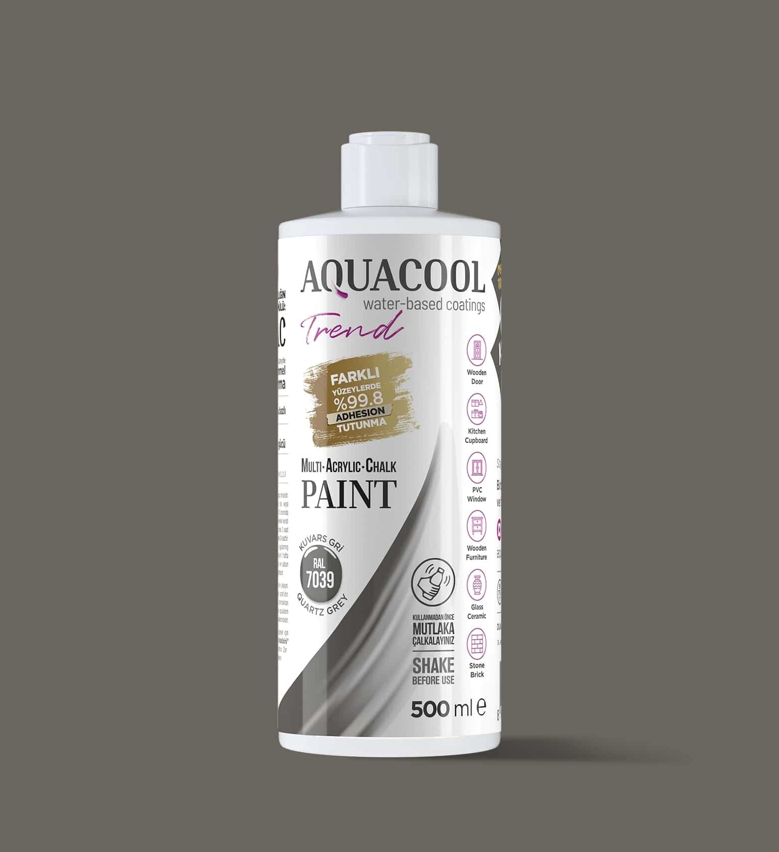 Aquacool Trend Mac Su Bazlı Boya 500ML RAL 7039 Kuvars Gri
