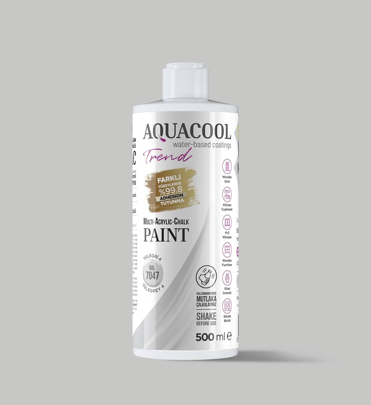 Aquacool Trend Mac Su Bazlı Boya 500ML RAL 7047 Telegri