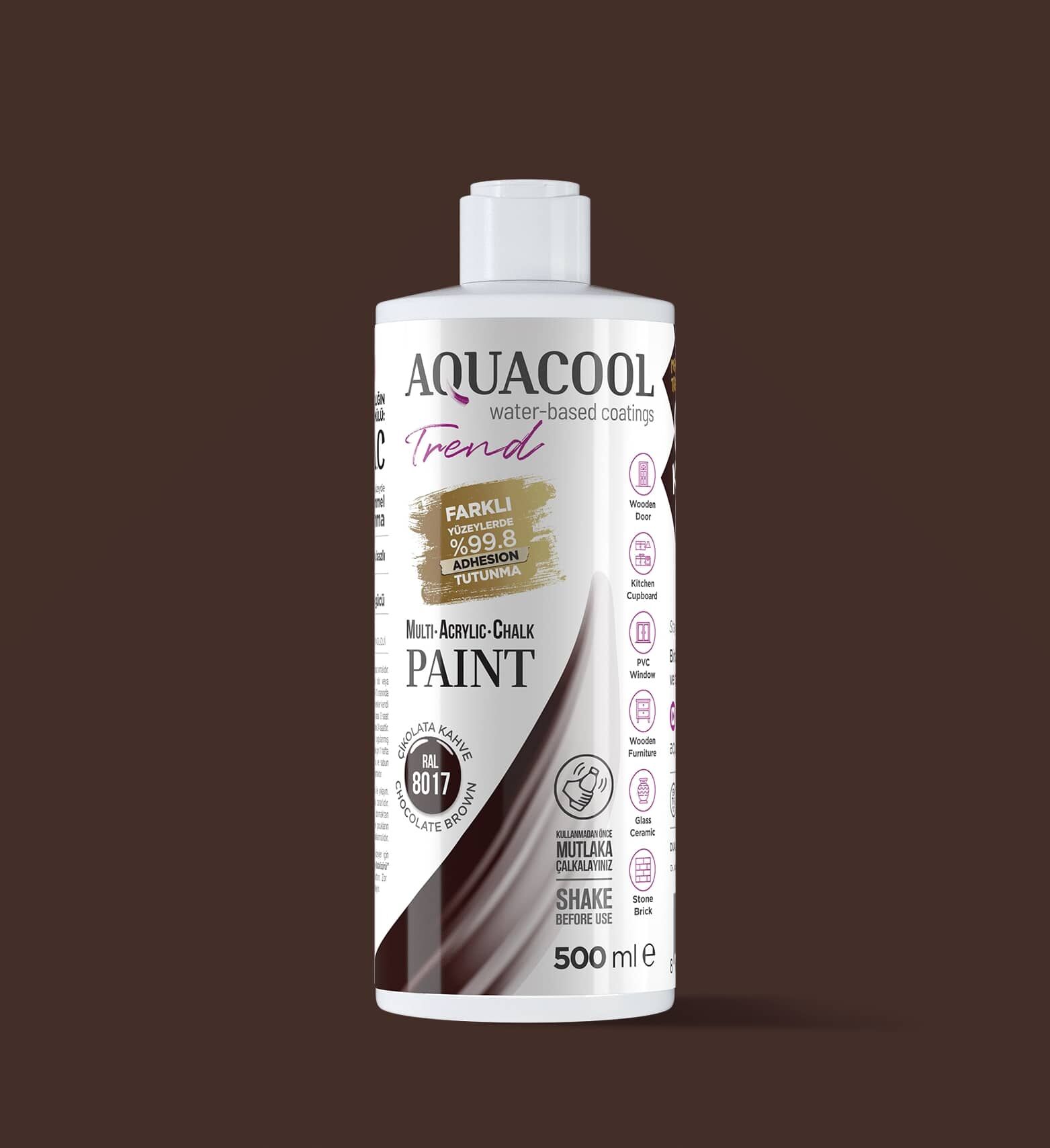 Aquacool Trend Mac Su Bazlı Boya 500ML RAL 8017 Çikolata Kahve