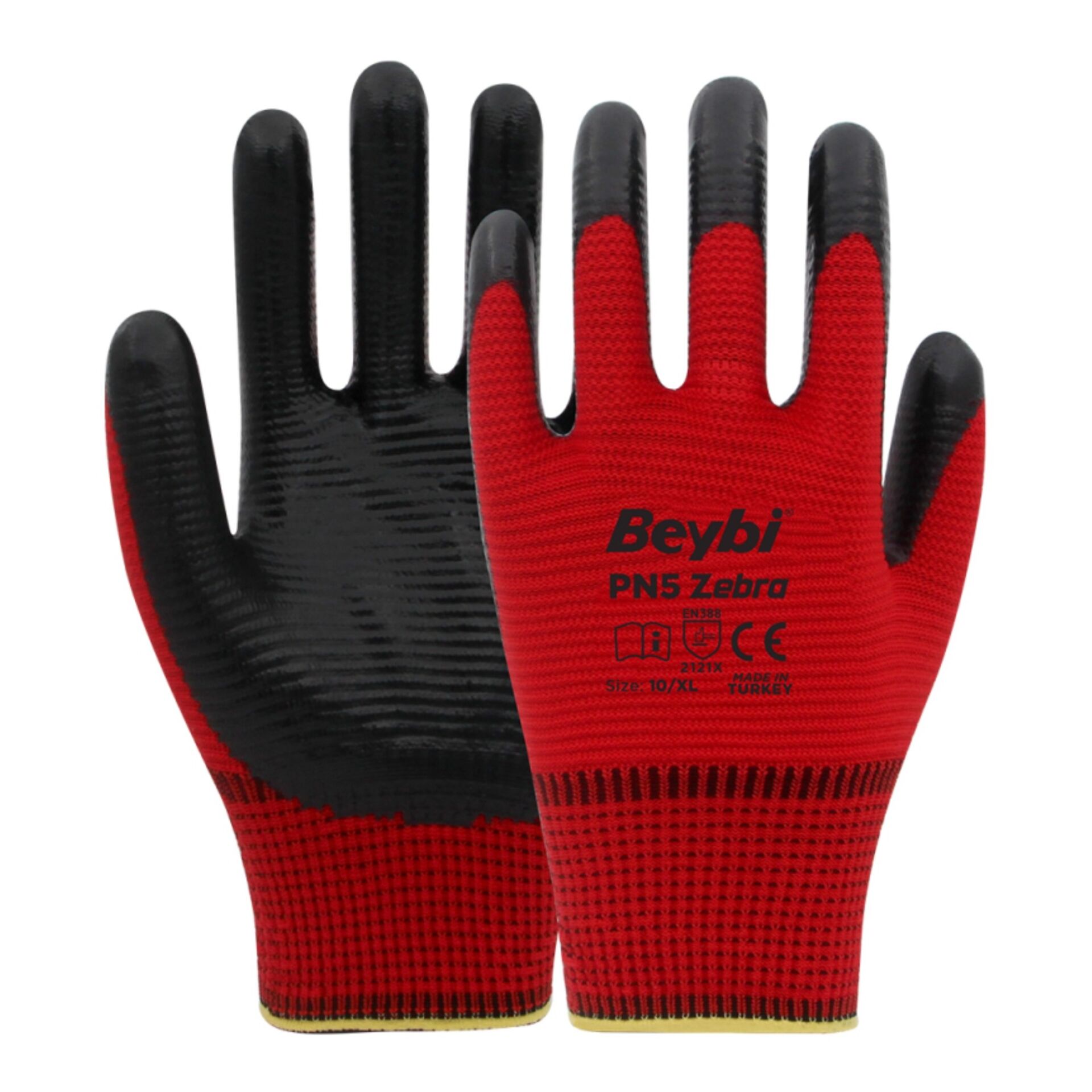 Beybi PN5 Zebra Eldiven Kırmızı No:10