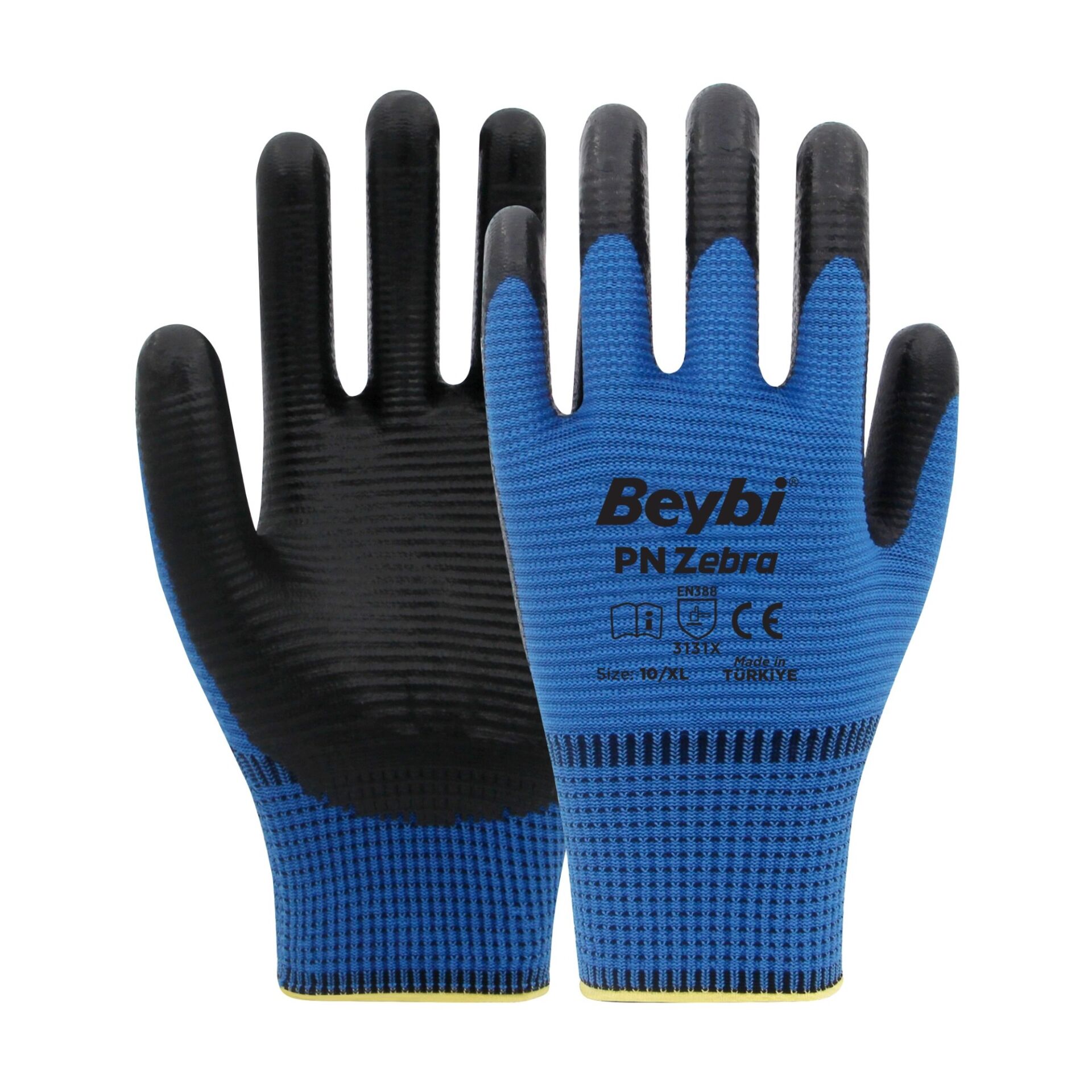 Beybi PN5 Zebra Eldiven Mavi No:10