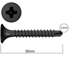 Alçıpan Vidası Matkap Uçlu 3.5x35