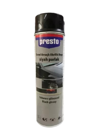 Presto Parlak Siyah Sprey Boya 500ML
